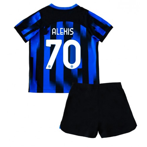 Otroški Nogometni dresi Inter Milan Alexis Sanchez #70 Domači 2023-24 Kratek Rokav (+ Kratke hlače)